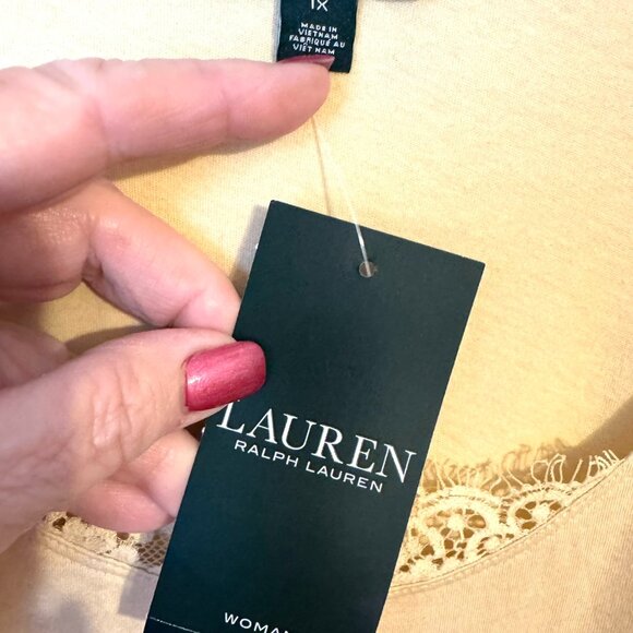 ❤️NWT PERFECT for SUMMER  NEUTRAL TAN TOP LACE DETAIL  1X PLUS      #V - Picture 7 of 7